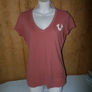 Women's True Religion V-Neck Short Sleeve Shirt, Size Large